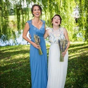 David’s Bridal | Style F19505 | Steel Blue | Size4